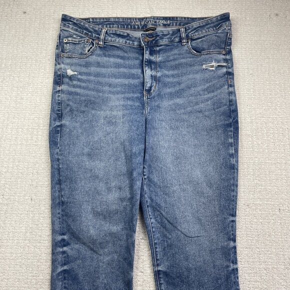 American Eagle High Rise Jegging Stretch Distressed Ripped Jeans Womens 20 Long - Picture 2 of 13